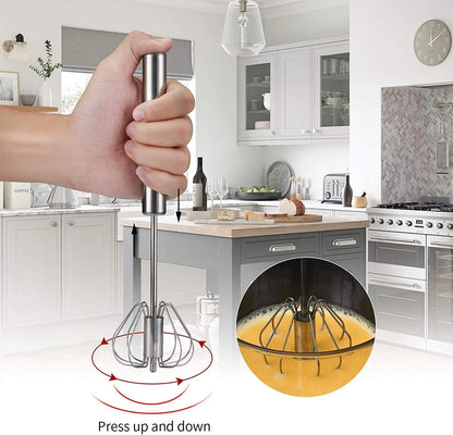 Stainless Steel Semi-Automatic Hand-Push Whisk